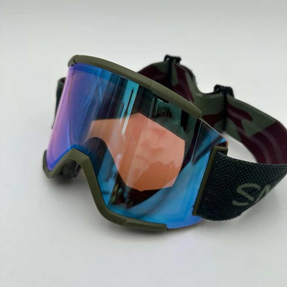 Smith Squad XL Ski Goggles ChromaPop Green Frame With Orange Blue Tint Lens